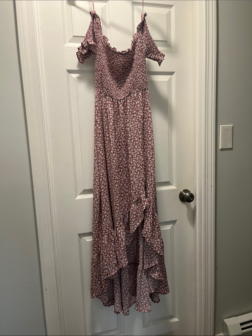 Blue Rain Mauve Floral High-Low Maxi Dress